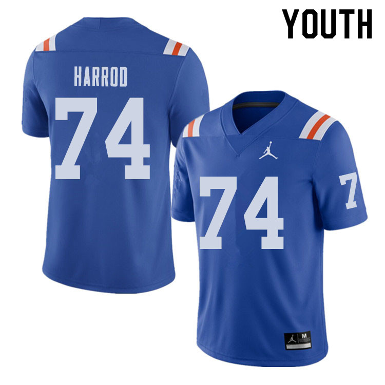 Jordan Brand Youth #74 Will Harrod Florida Gators Throwback Alternate College Football Jerseys Sale-